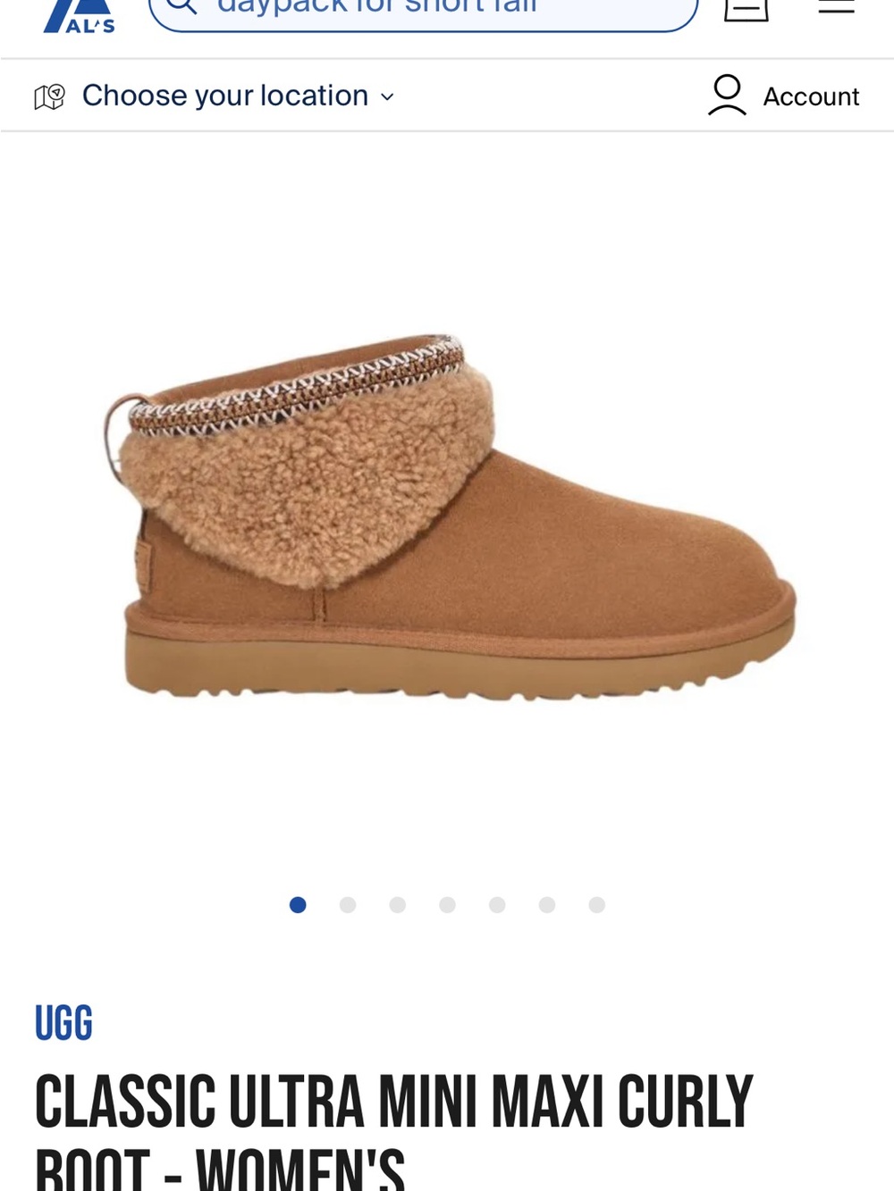 UGG Classic Ultra Mini Curly Boot in Chestnut